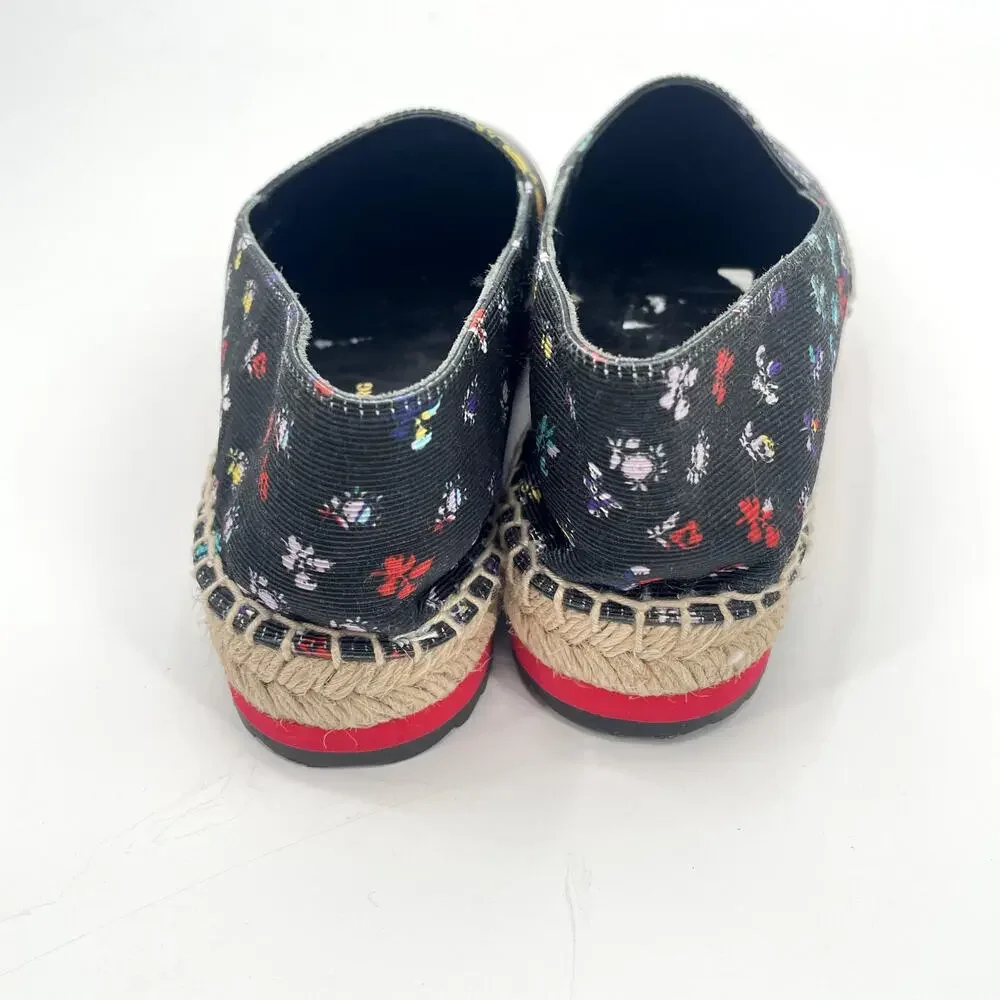 Diane Von Furstenberg Navy Floral Tulum Espadrille Flats // 7